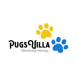 PUGSVILLA PAWSITIVELY RELAXING... logo