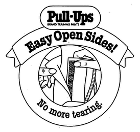 PULL-UPS BRAND TRAINING PANTS EASY OPEN SIDES! NO MORE TEARING. logo