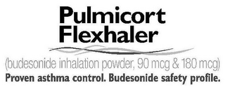 PULMICORT FLEXHALER (BUDESONIDE INHALATION POWDER, 90 MCG & 180 MCG) PROVEN ASTHMA CONTROL. BUDESONIDE SAFETY PROFILE. logo