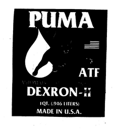 PUMA ATF AUTOMATIC TRANSMISSION FLUID DEXRIB-II 1QT. (.946 LITERS) MADE IN U.S.A. logo