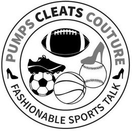 PUMPS CLEATS COUTURE  FASHIONABLE SPORTS TALK logo