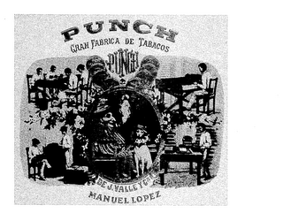 PUNCH GRAN FABRICA DE TABACOS PUNCH, DE J. VALLEY CA MANUEL LOPEZ HABANA logo