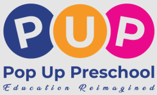 PUP POP UP PRESCHOOL EDUCATION REIMAGINED logo