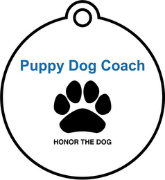 PUPPY DOG COACH HONOR THE DOG logo