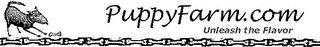 PUPPYFARM.COM AND UNLEASH THE FLAVOR logo