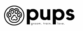 PUPS GROOM. TRAIN. LOVE. logo