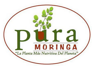 PURA MORINGA "LA PLANTA MÁS NUTRITIVA DEL PLANETA" logo