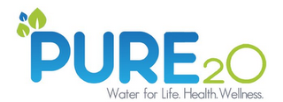 PURE 2O WATER FOR LIFE. HEALTH. WELLNESS. logo