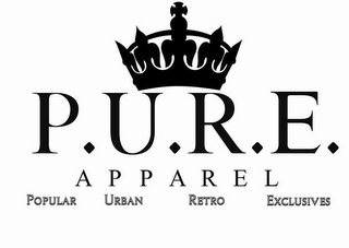 P.U.R.E. APPAREL, POPULAR URBAN RETRO EXCLUSIVES logo