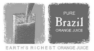 PURE BRAZIL ORANGE JUICE EARTH'S RICHEST ORANGE JUICE logo