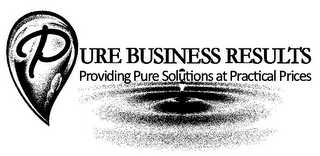PURE BUSINESS RESULTS PROVIDING PURE SOLUTIONS AT PRACTICAL PRICES logo