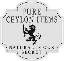 PURE CEYLON ITEMS NATURAL IS OUR SECRET logo