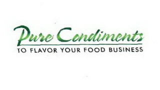 PURE CONDIMENTS TO FLAVOR YOUR FOOD BUSINESS logo