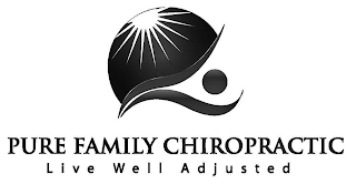 PURE FAMILY CHIROPRACTIC LIVE WELL ADJUSTED logo