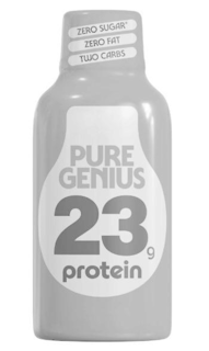 PURE GENIUS 23 G PROTEIN ZERO SUGAR* ZERO FAT TWO CARBS logo
