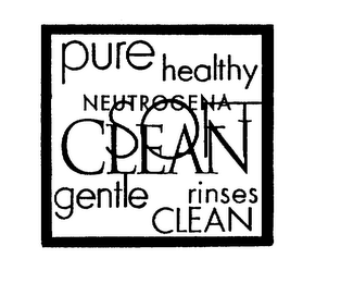 PURE HEALTHY NEUTROGENA SOFT CLEAN GENTLE RINSES CLEAN logo