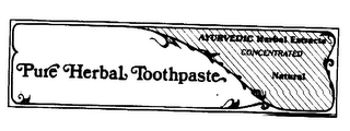 PURE HERBAL TOOTHPASTE AYURVEDIC HERBAL EXTRACTS CONCENTRATED NATURAL logo