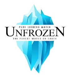 PURE ICEBERG WATER UNFROZEN THE PUREST WATER ON EARTH logo
