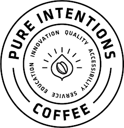 PURE INTENTIONS COFFEE INNOVATION QUALITY ACCESSIBILITY SERVICE EDUCATION logo