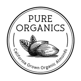 PURE ORGANICS CALIFORNIA GROWN ORGANIC ALMONDS logo