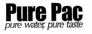 PURE PAC PURE WATER, PURE TASTE logo
