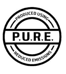 P.U.R.E. PRODUCED USING REDUCED EMISSIONS logo