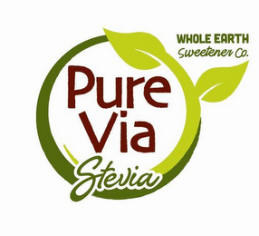 PURE VIA STEVIA WHOLE EARTH SWEETENER CO. logo