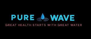 PURE WAVE GREAT HEALTH STARTS WITH GREAT WATER logo