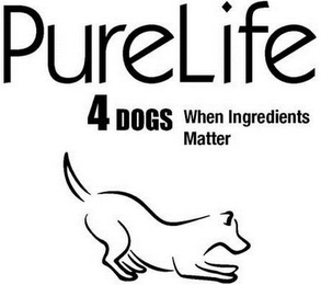 PURELIFE 4DOGS WHEN INGREDIENTS MATTER logo