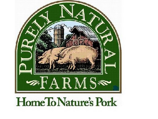 PURELY NATURAL FARMS HOME TO NATURE'S PORK logo