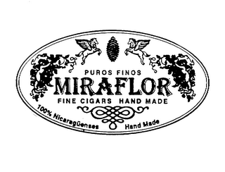 PUROS FINOS MIRAFLOR FINE CIGARS HAND MADE 100% NICARAGUENSES HAND MADE logo