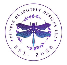 · PURPLE DRAGONFLY DESIGNS LLC · EST. 2026 logo