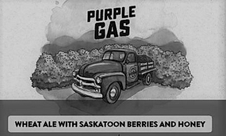 PURPLE GAS WHEAT ALE WITH SASKATOON BERRIES AND HONEY logo