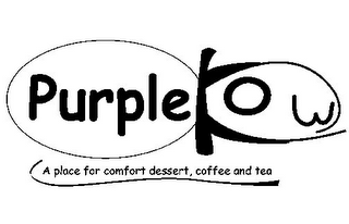 PURPLE KOW A PLACE FOR COMFORT DESSERT, COFFEE AND TEA logo