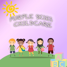 PURPLE SKIES CHILDCARE ABC logo