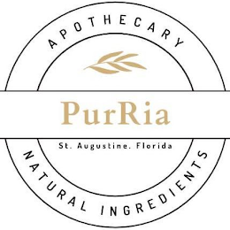PURRIA APOTHECARY NATURAL INGREDIENTS ST. AUGUSTINE. FLORIDA logo