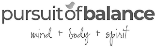 PURSUIT OF BALANCE MIND + BODY + SPIRIT logo