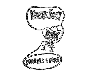 PUSSY-FOOT CORRALS ODORS logo