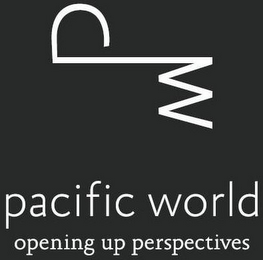 PW PACIFIC WORLD OPENING UP PERSPECTIVES logo