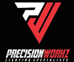PW PRECISIONWORKZ LIGHTING SPECIALISTS logo