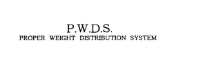 P.W.D.S.  PROPER WEIGHT DISTRIBUTION SYSTEM logo