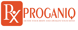PX PROGANIQ DETOX YOUR BODY AND AWAKEN YOUR MIND logo