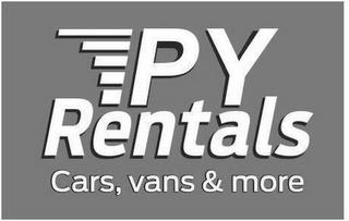 PY RENTALS CARS, VANS & MORE logo