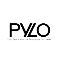 PYLO "LIFE, DENIM AND THE PURSUIT OF HAPPINESS" logo