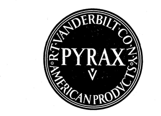PYRAX RT VANDERBILT CO NY AMERICAN PRODUCTS V logo