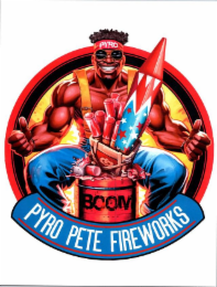 PYRO BOOM PYRO PETE FIREWORKS logo