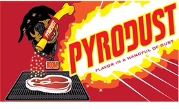 PYRODUST FLAVOR IN A HANDFUL OF DUST BOOM logo