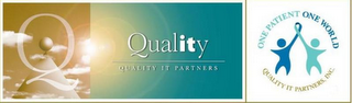 Q QUALITY QUALITY IT PARTNERS ONE PATIENT ONE WORLD QUALITY IT PARTNERS, INC. logo