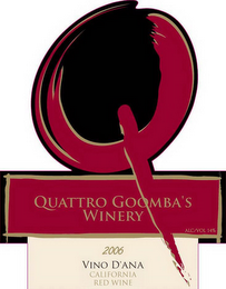 Q QUATTRO GOOMBA'S WINERY 2006 VINO D'ANA CALIFORNIA logo