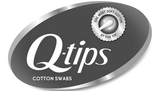Q-TIPS COTTON SWABS THE MOST SOFT COTTON AT THE TIP logo